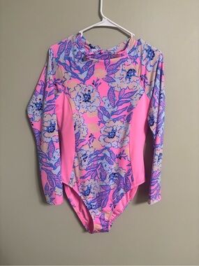 Lilly Pulitzer Totally Koalified Wynton 1 Piece Rashguard Swimsuit Size 12 New